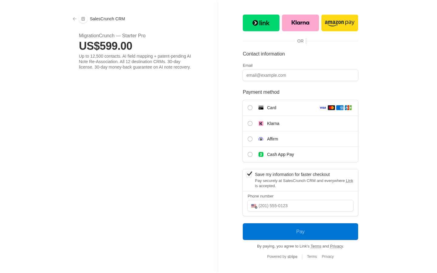 Stripe checkout